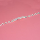 Solid Silver 925 Sterling Shiny Chain Bracelet With Printable Text Plate