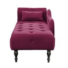 Classic Velvet Chaise Lounge Button Tufted Sofa Chair Recliner With Armrest