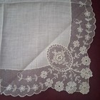 Desco Antique Lace  Victorian French Wedding Handkerchief Cream 15 x15 