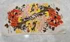 Vintage Vera Neumann Linen Tea Towel Orange Yellow Floral Ladybug Signed Vera