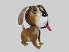 Vtg Style Rustic 11  Tall Bobble Spring Head Metal Brown Dog Yard Art Garden