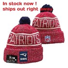 Red Patriots 2025 Football Unisex Cuffed Beanie Knit Pom Hat New In Stock