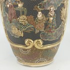 Japanese Moriage Satsuma Vase Lamp Base Gold Gilt Raised Relief 14 5  Antique