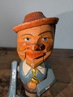 Vintage European Hand Carved Wooden Mechanical Bottle Stopper Cork Wine
