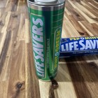 2 Lifesavers Round Empty Tin Can With Lid Wint O Green   Pepomint Candy Hole 7 
