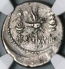 32 Bc Ngc Ch Vf Marc Antony Denarius Legion Xviii Roman Galley  25042001d 