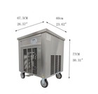 Commercial Square Pot Ice Cream Maker Fried Frozen Yogurt Fruits Machine 110v