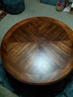 Round Brown Wood Coffee Table For Living Room  Indoor  30-40 In