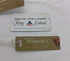 Vintage Rare Delta Air Lines Flying Colonel Luggage Tag   2x Gold Medallion Lot