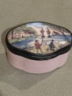 Antique Victorian 19th Century French - English Pink Rural Pill Trinket Box