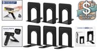 Sturdy T-shaped Metal Bookends - Large Non-skid Set Of 6 For Shelving Styles