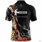 Bowling Hammer Onyx Gold Black Zip Bowling Jersey Best Gift Size S-5xl