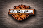 Harley Davidson Led Logo Sign     Illuminated Acrylic Wall Decor 50x38 Cm