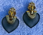 Vintage Replica Italy Lucite Clip-on Earrings Made In Italy