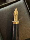 Cross Townsend Black Lacquer Fountain Pen  23k Gold Plated Appts  14k Mf New Usa