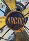Antique Arctic 4-blade Brass Oscillating Electric Fan Cast Iron Base - Working