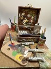 Ella Reulbach Artisan Dollhouse Miniature Artist Studio Table Paints Signed