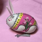 Vintage Easter Lot  Tin  Jumping Bunny   Rabbit Peter Egg  Metal Egg W Chicks