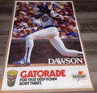 Vintage 1988 Andre Dawson Poster Chicago Cubs Gatorade Promo 35   x23    Steve Green