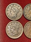 Braided Hair Large Cent Lot 4 1850 1851 1852 1853 Nice Group