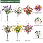24 Bundles Artificial Flowers For Outdoors  Fake Silk Flowers Uv Mixed Color