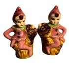 Vintage Pixie Elf Salt   Pepper Shakers Pink Mcm Kitchenware Japan 1950s Kitsch