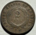 1868 Two Cent Piece     Circulated      Original Surfaces 