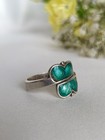 Vintage 50s - 60s Aksel Holmsen Norway Sterling Silver   Enamel Ring