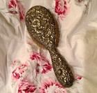 Stunning Antique Repousse Victorian  925 Sterling Silver Handled Hair Brush