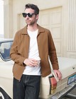Spring Fall Men s Jackets Lightweight Full Zip Laydown Collar Casual Windbreaker