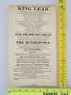Theatre 1820 King Lear Tom Thumb The Great The Rendezvous Broadside 1820