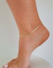 2mm 925 Sterling Silver Gold Italian Diamond Cut Mariner Anklet 9 - 11 