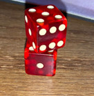 Vintage Pair Of  5 8    Cherry Red Bakelite Pair Dice  tested 