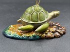 Bijou Enamel Rhinestones Sea Turtle Business Or Photo Clip Holder  062015 