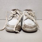 Vintage Stride Rite Buntees Flexible Moccasins White Lace Up Baby Shoes