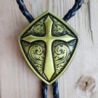 New Cross Christian Bronze Religious Faith Rodeo Western Cowboy Bolo Tie