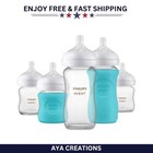 Philips Avent Natural Newborn Glass Gift Set 3x 4oz   2x 8oz Bottles W  Nipples