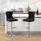 Bar Stools Set Of 2 swivel Counter Height Stools With Back  Adjustable Seat