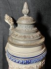 Antique German Named Presentation Beer Pottery Stein Engraved Pewter Lid 1896