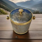 Vintage Mcm Mid Century Ice Buckets Silver Brass Tone Barware 8 
