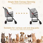 Zoolike Gray Pet Stroller For Cat   Dog 4-wheeled Foldable Travel Carrier Basket