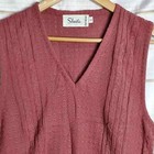 70 s Vintage Sheila V-neck Cable Knit Burgundy Sweater Vest Size Small