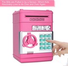 Electronic Piggy Bank Atm Password Coin Money Saving Box Kids Gift Pink