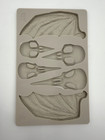 Set Of 3 Finnabair Silicone Moulds  Skull  bones Wings  bones  Birds  bats  Used
