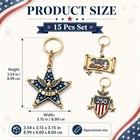 15 Pcs 250th Anniversary America Commemorative Medal Acrylic Keychain Hanger