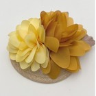 Mustard Yellow Flower Wedding Tea Party Clip On Straw Hat Fascinator Headpiece
