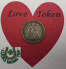 Love Token 1842 Seated Liberty Silver Dime Initials C  A 