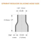 Automotive Silicone Tubing straight Reducer  Id 1 25  To 2   32mm-51mm  Black