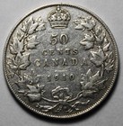 Canada 1910 Silver 50 Cents  Nice Grade  Old Date King Edward Vii  x284 