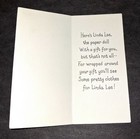 Vtg Mcm Hallmark Small Greeting Card For Linda Lee Paper Doll Gift  Unused